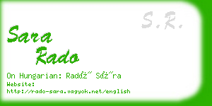 sara rado business card